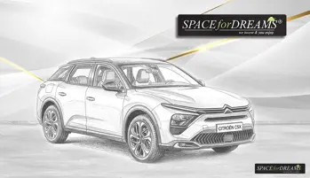 Die beige Matratze fürs Auto punktet mit ultimativem Komfort und Nivelliersystem S4D im Citroen C5X.